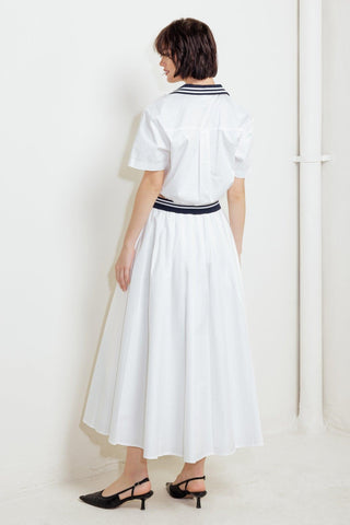 COASTAL COLLAR WOVEN MIDI SKIRT