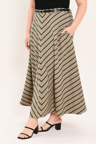 WEEKEND VIBE STRIP WOVEN MIDI SKIRT - Glamourous Grace