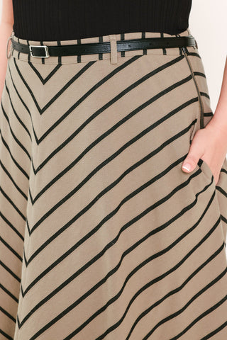 WEEKEND VIBE STRIP WOVEN MIDI SKIRT - Glamourous Grace