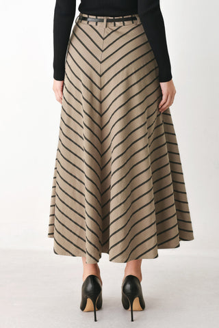 WEEKEND VIBE STRIP WOVEN MIDI SKIRT - Glamourous Grace