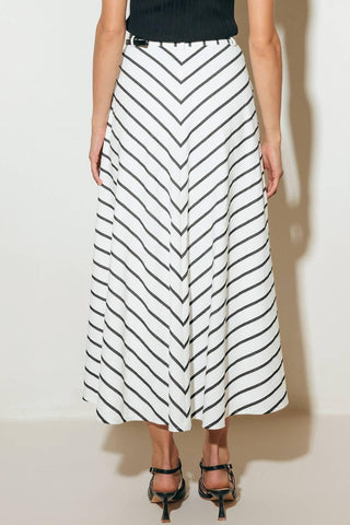 WEEKEND VIBE STRIP WOVEN MIDI SKIRT - Glamourous Grace
