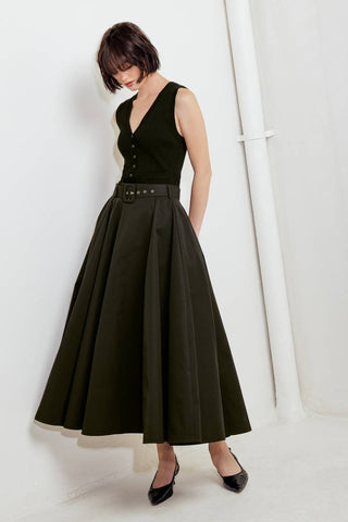 ROUGE ALLURE WOVEN FULL MIDI SKIRT - Glamourous Grace
