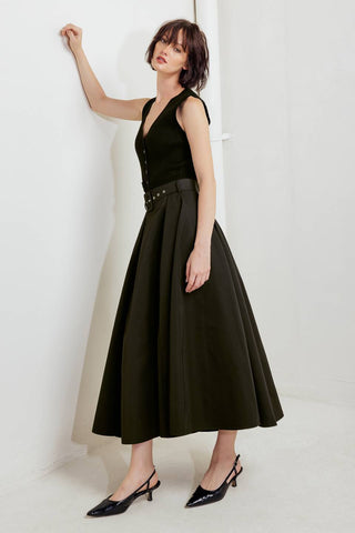 ROUGE ALLURE WOVEN FULL MIDI SKIRT - Glamourous Grace