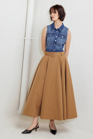 ROUGE ALLURE WOVEN FULL MIDI SKIRT - Glamourous Grace
