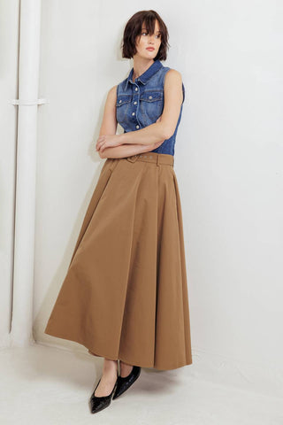 ROUGE ALLURE WOVEN FULL MIDI SKIRT - Glamourous Grace