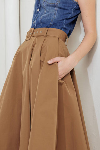 ROUGE ALLURE WOVEN FULL MIDI SKIRT - Glamourous Grace