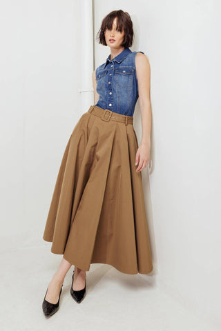 ROUGE ALLURE WOVEN FULL MIDI SKIRT - Glamourous Grace