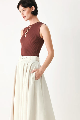 ROUGE ALLURE WOVEN FULL MIDI SKIRT - Glamourous Grace