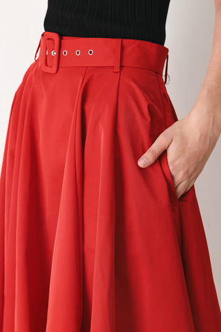ROUGE ALLURE WOVEN FULL MIDI SKIRT - Glamourous Grace