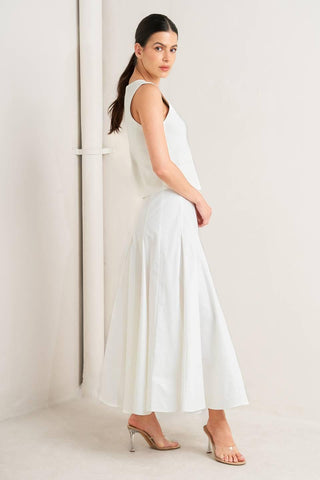 PALE FRAME WHITE WOVEN CIRCLE SKIRT - Glamourous Grace