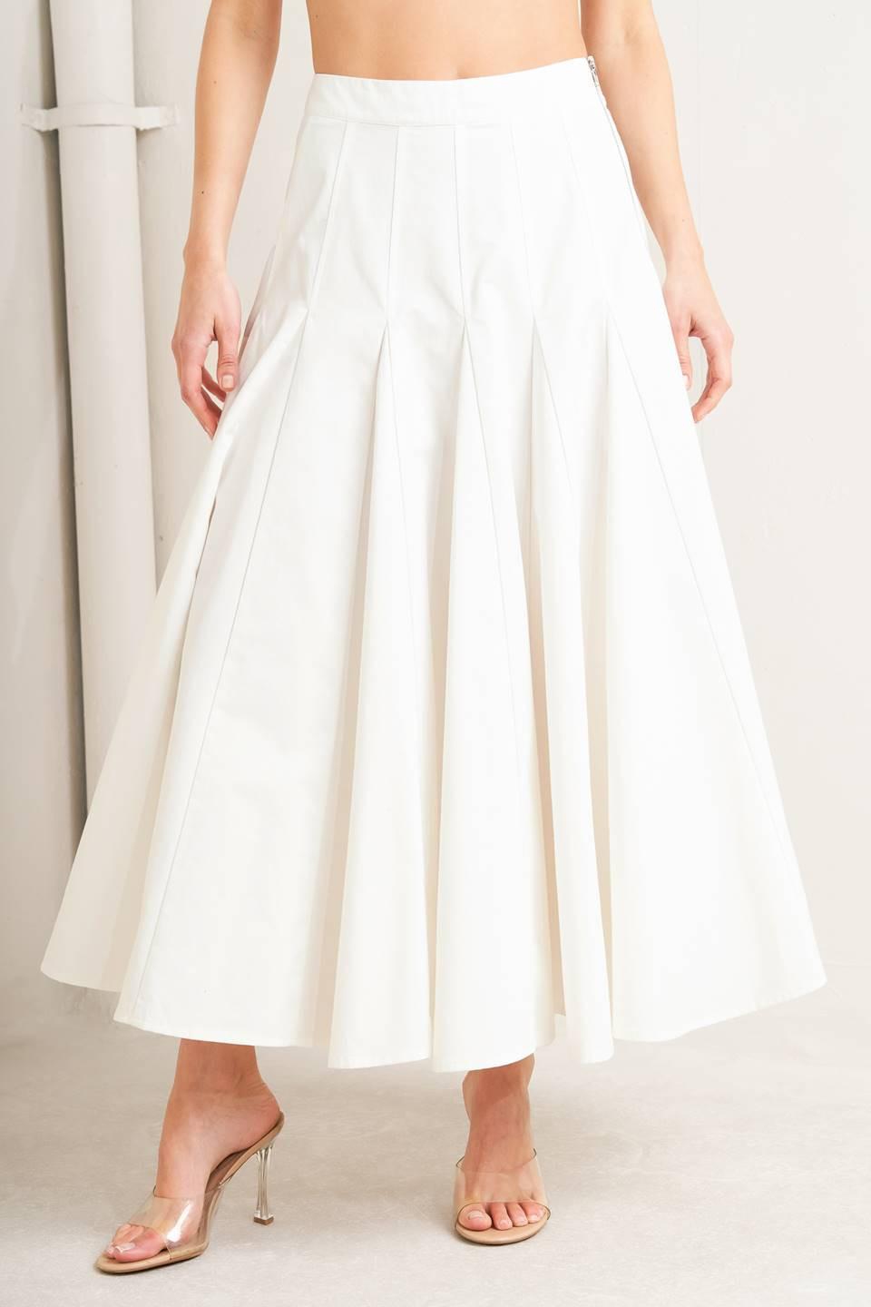 PALE FRAME WHITE WOVEN CIRCLE SKIRT - Glamourous Grace