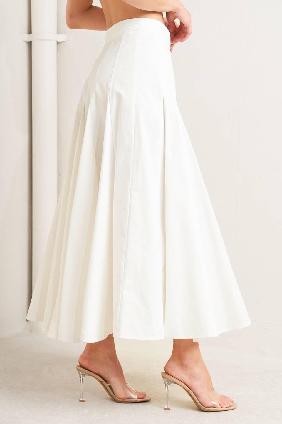 PALE FRAME WHITE WOVEN CIRCLE SKIRT - Glamourous Grace