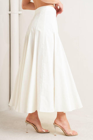 PALE FRAME WHITE WOVEN CIRCLE SKIRT - Glamourous Grace