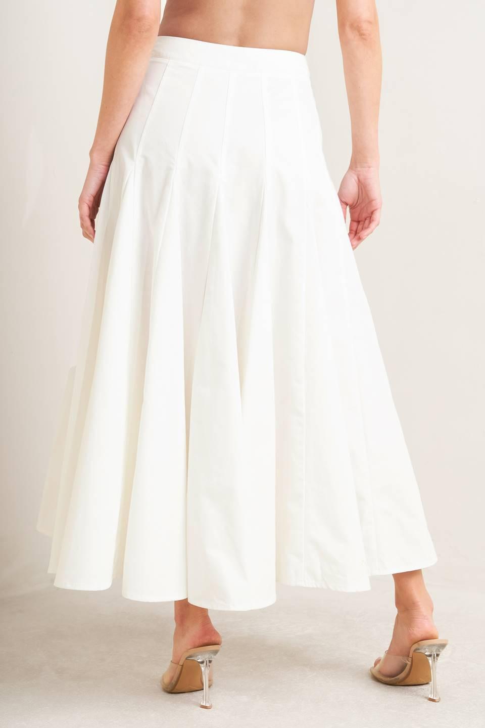 PALE FRAME WHITE WOVEN CIRCLE SKIRT - Glamourous Grace