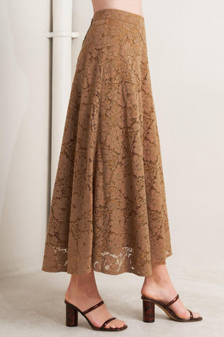 PURELY ROMANTIC WOVEN LACE MIDI SKIRT - Glamourous Grace