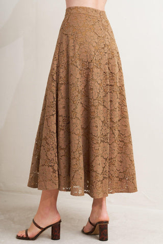 PURELY ROMANTIC WOVEN LACE MIDI SKIRT - Glamourous Grace