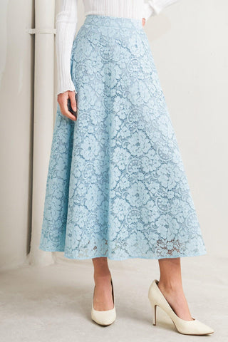 PURELY ROMANTIC WOVEN LACE MIDI SKIRT - Glamourous Grace