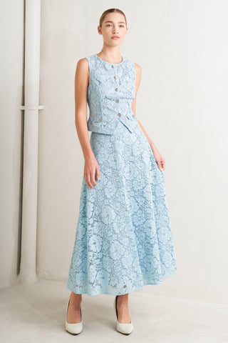 PURELY ROMANTIC WOVEN LACE MIDI SKIRT - Glamourous Grace