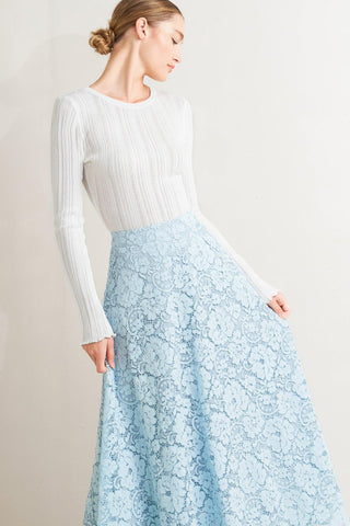 PURELY ROMANTIC WOVEN LACE MIDI SKIRT - Glamourous Grace
