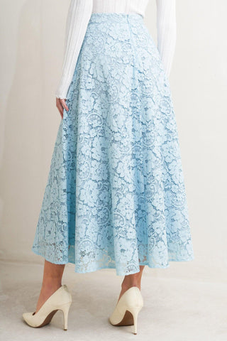 PURELY ROMANTIC WOVEN LACE MIDI SKIRT - Glamourous Grace