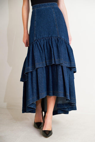 SUNDAY STROLL DENIM MAXI SKIRT - Glamourous Grace