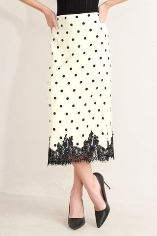 PARIS POLKA WOVEN MIDI PENCIL SKIRT - Glamourous Grace