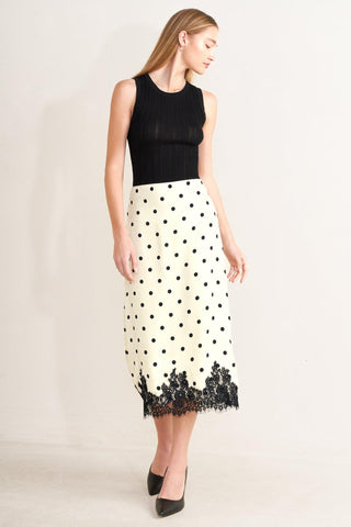 PARIS POLKA WOVEN MIDI PENCIL SKIRT - Glamourous Grace