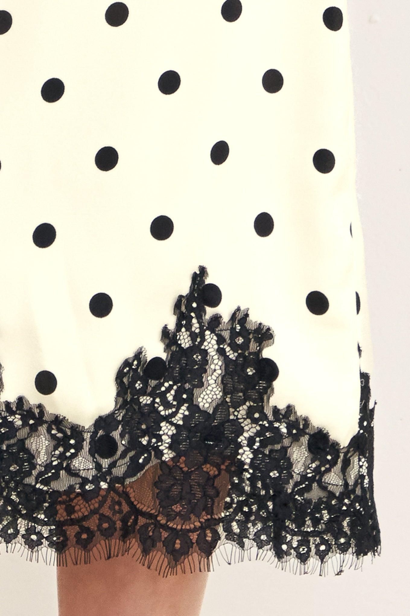 PARIS POLKA WOVEN MIDI PENCIL SKIRT - Glamourous Grace