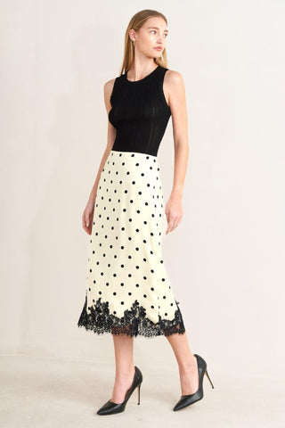 PARIS POLKA WOVEN MIDI PENCIL SKIRT - Glamourous Grace