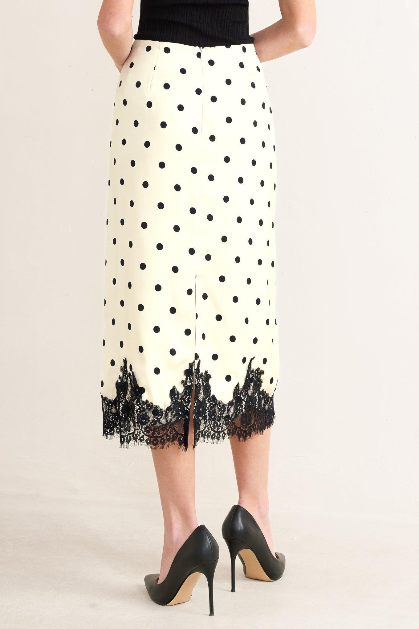 PARIS POLKA WOVEN MIDI PENCIL SKIRT - Glamourous Grace