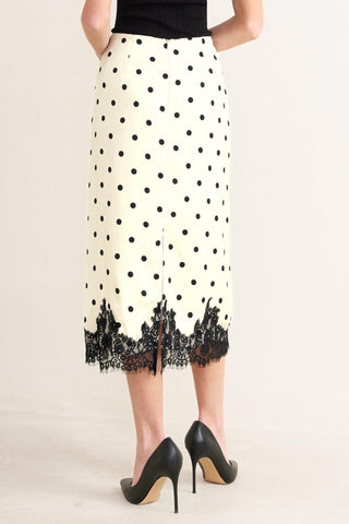 PARIS POLKA WOVEN MIDI PENCIL SKIRT - Glamourous Grace