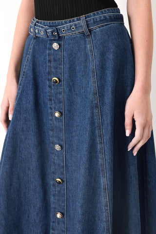 SWEET TALKER DENIM CIRCLE MIDI SKIRT - Glamourous Grace
