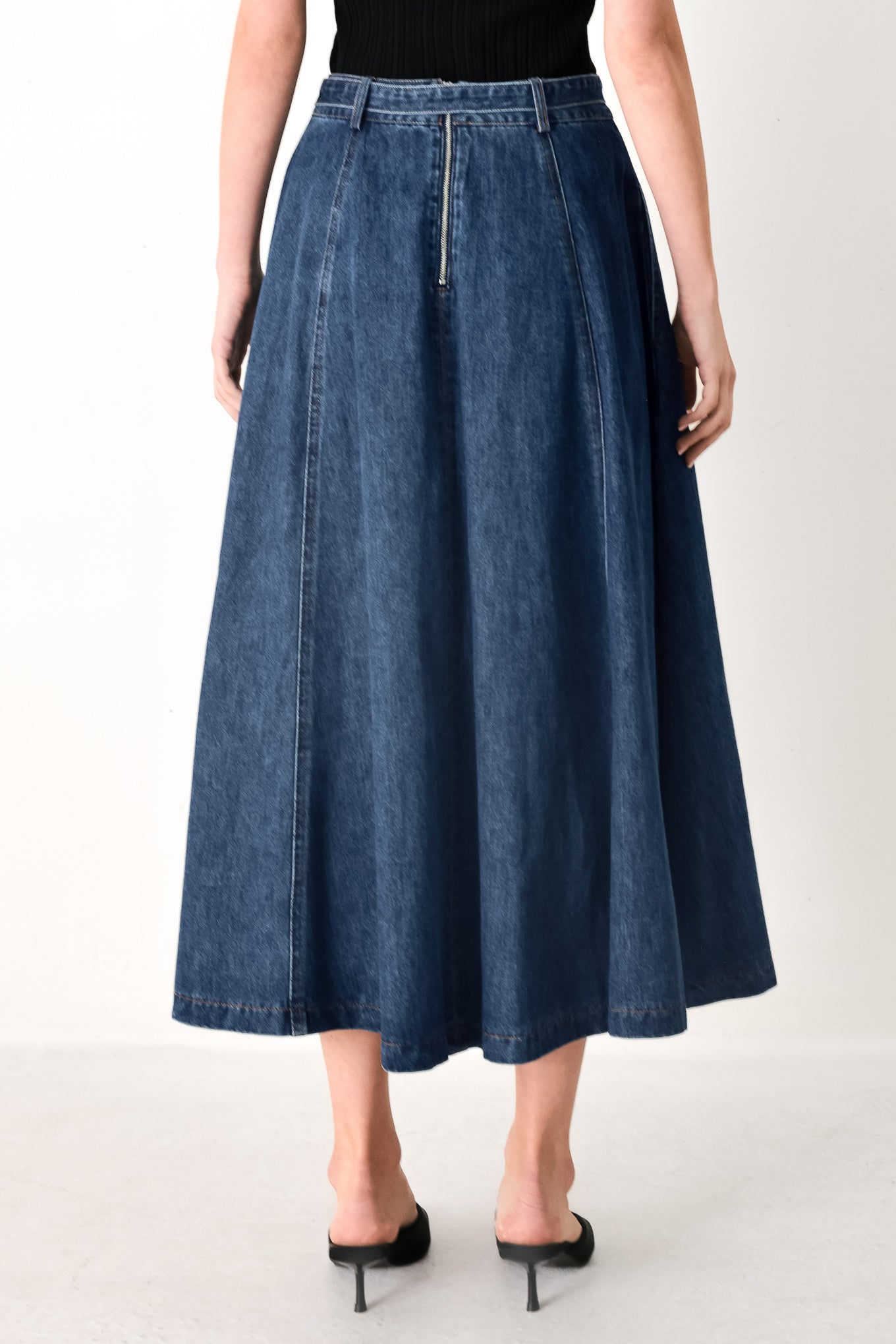 SWEET TALKER DENIM CIRCLE MIDI SKIRT - Glamourous Grace