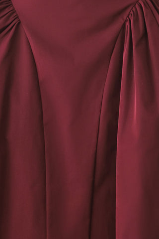 SCULPTED NOIR SHIRRED MIDI SKIRT