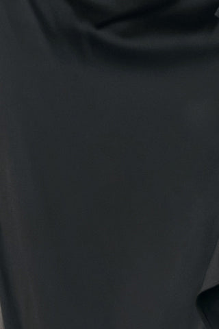 NOIR CASCADE BLACK ASYMMETRICAL RUFFLE MIDI SKIRT