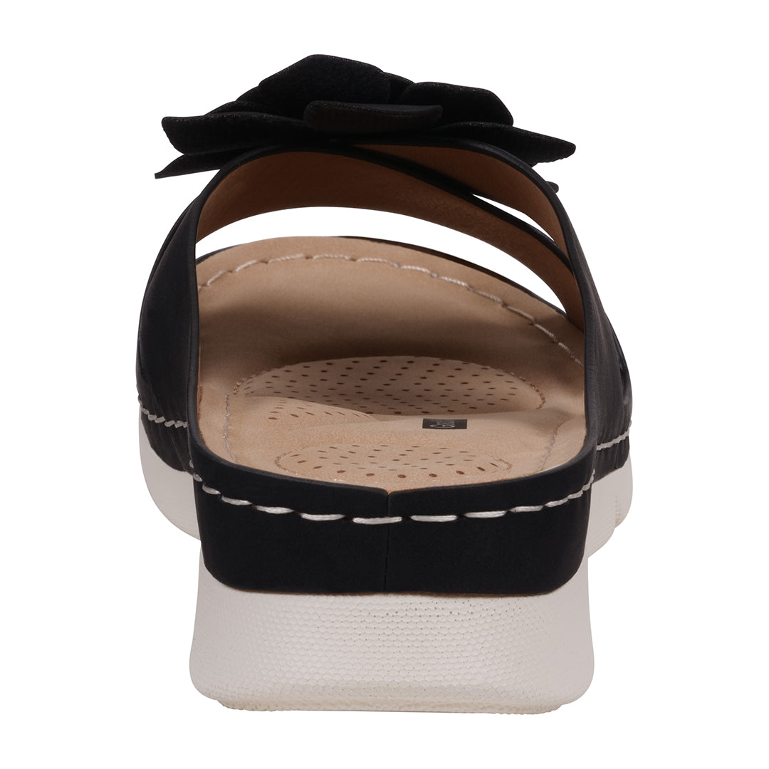 Women's Claire Black Cushioned Footbed Sandals - Glamourous Grace