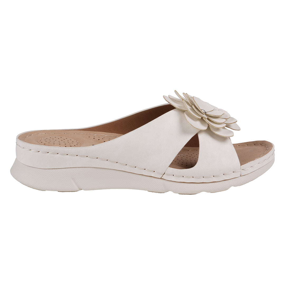 Women's Claire White Cushioned Footbed Sandals - Glamourous Grace