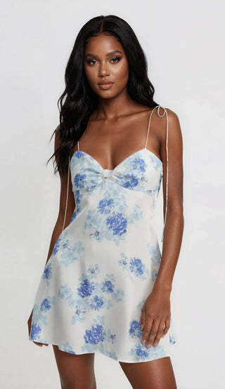 Adira Mini Dress – Blue (Final Sale) - Glamourous Grace