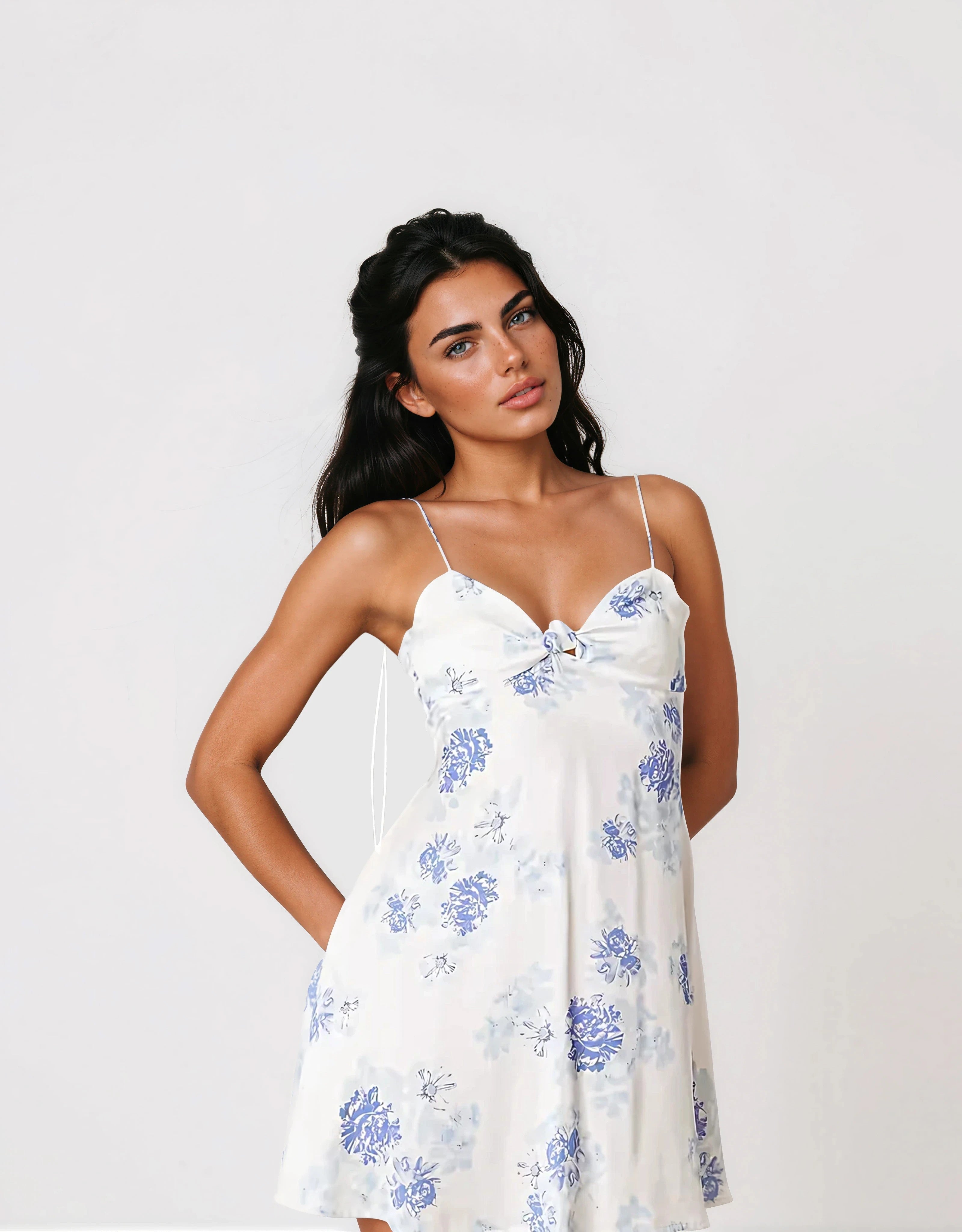 Adira Mini Dress – Blue (Final Sale) - Glamourous Grace