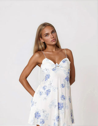 Adira Mini Dress – Blue (Final Sale) - Glamourous Grace
