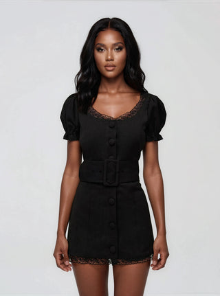 Shawna Mini Dress – Black (Final Sale) - Glamourous Grace