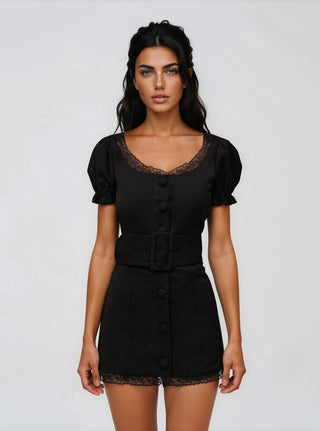 Shawna Mini Dress – Black (Final Sale) - Glamourous Grace