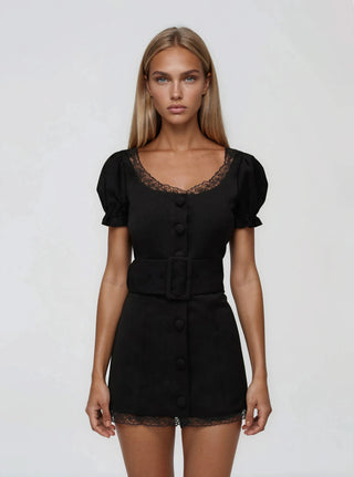 Shawna Mini Dress – Black (Final Sale) - Glamourous Grace