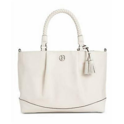 Giani Bernini Braided Handle Leather Satchel, - Ivory/Silver - Glamourous Grace
