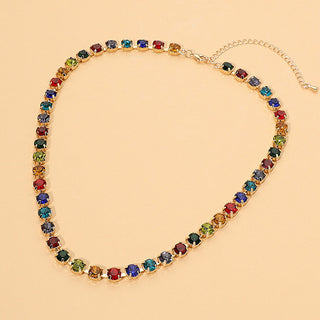 Round Stone Link Statement Necklace