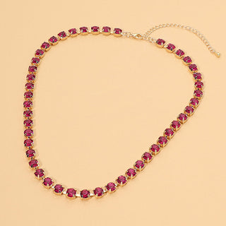 Round Stone Link Statement Necklace