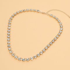 Round Stone Link Statement Necklace