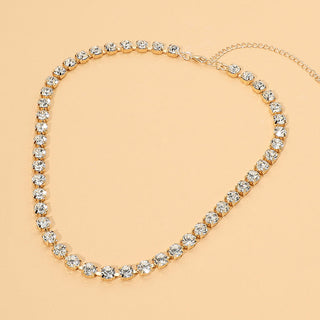 Round Stone Link Statement Necklace