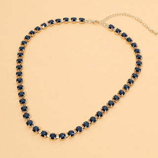 Round Stone Link Statement Necklace