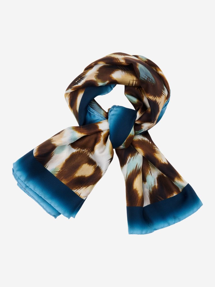 Bruna (blue)- Soft and lightweight Italian foulard from pure silk - Glamourous Grace